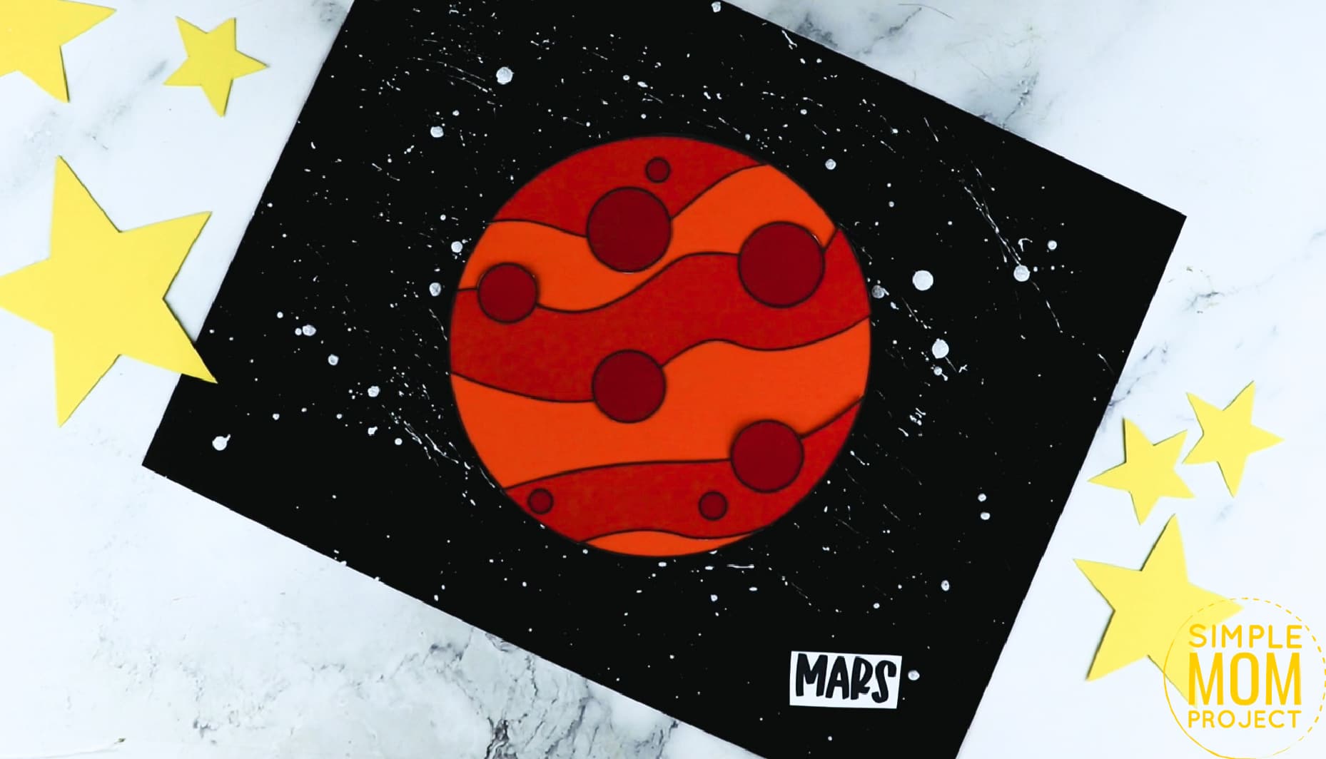 Printable Planet Mars Craft for Preschoolers, Toddlers and Kindergartners