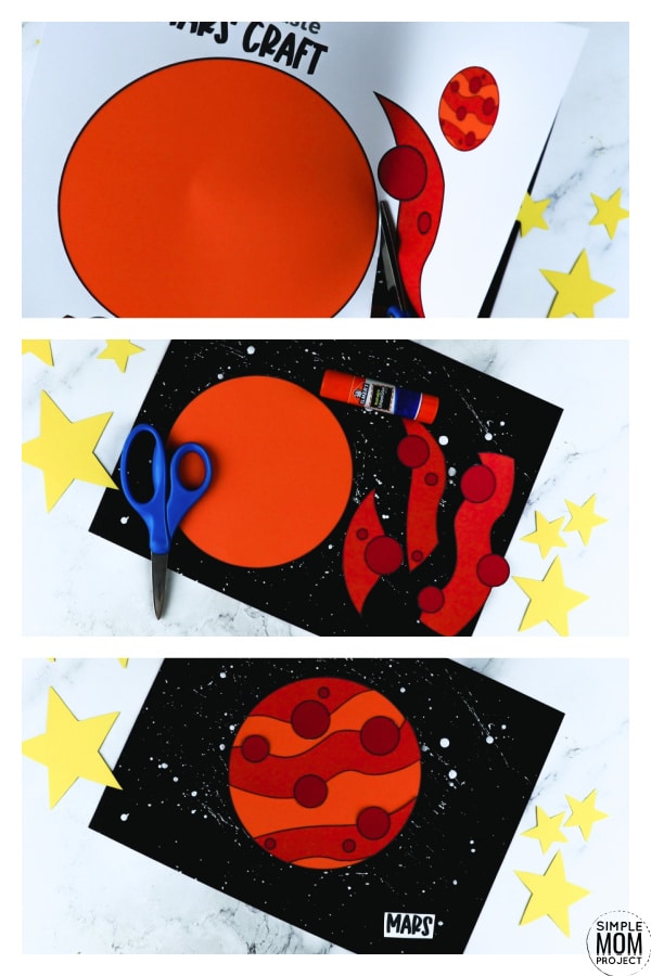 Printable Planet Mars Craft for Preschoolers, Toddlers and Kindergartners
