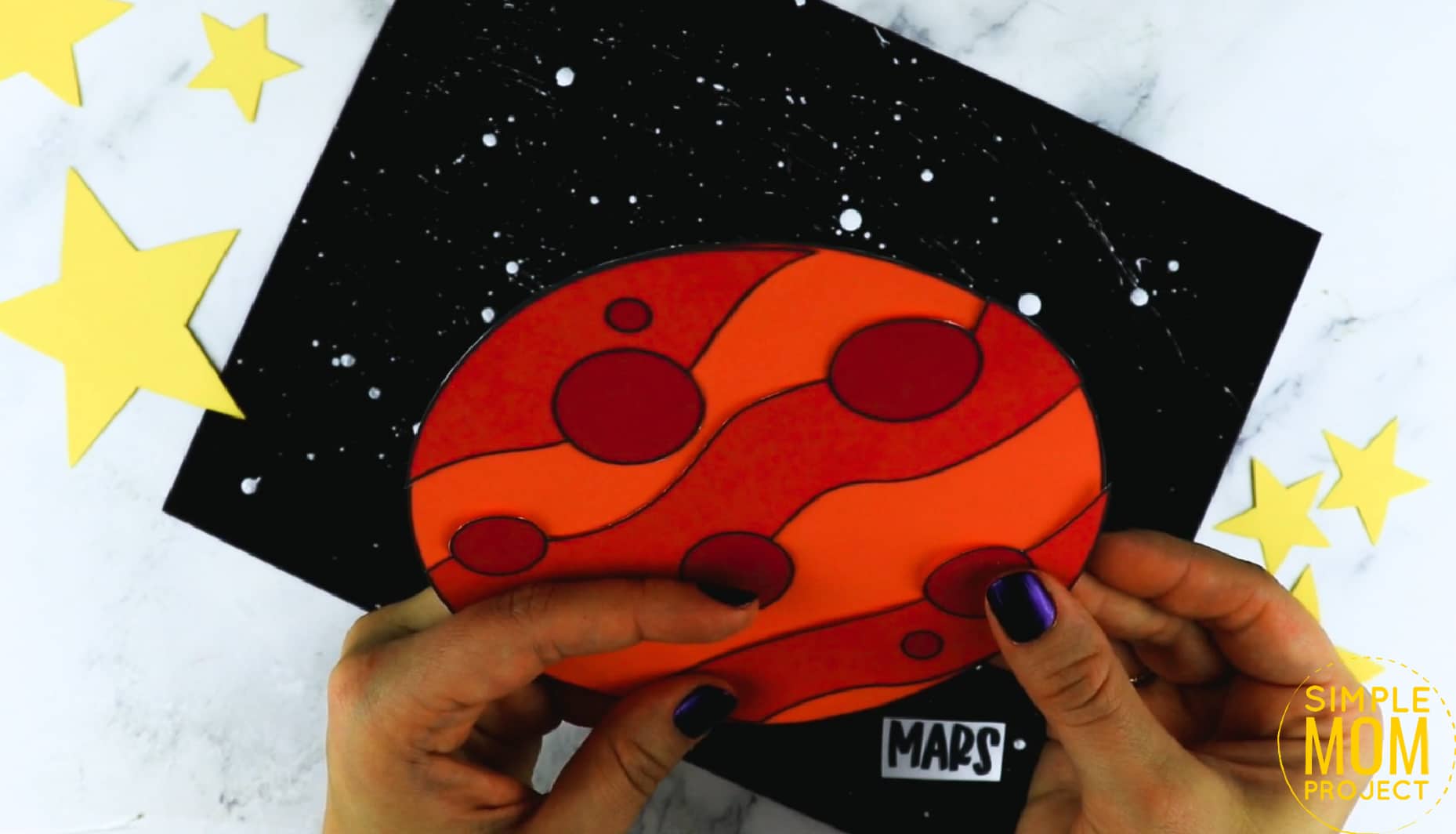 Printable Planet Mars Craft for Preschoolers, Toddlers and Kindergartners