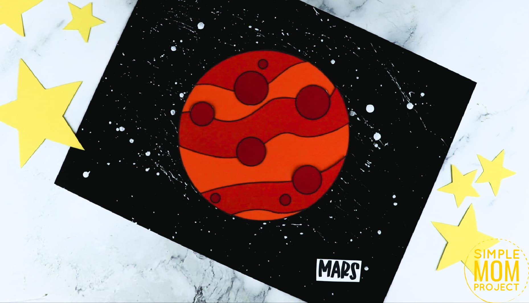 Printable Planet Mars Craft for Preschoolers, Toddlers and Kindergartners