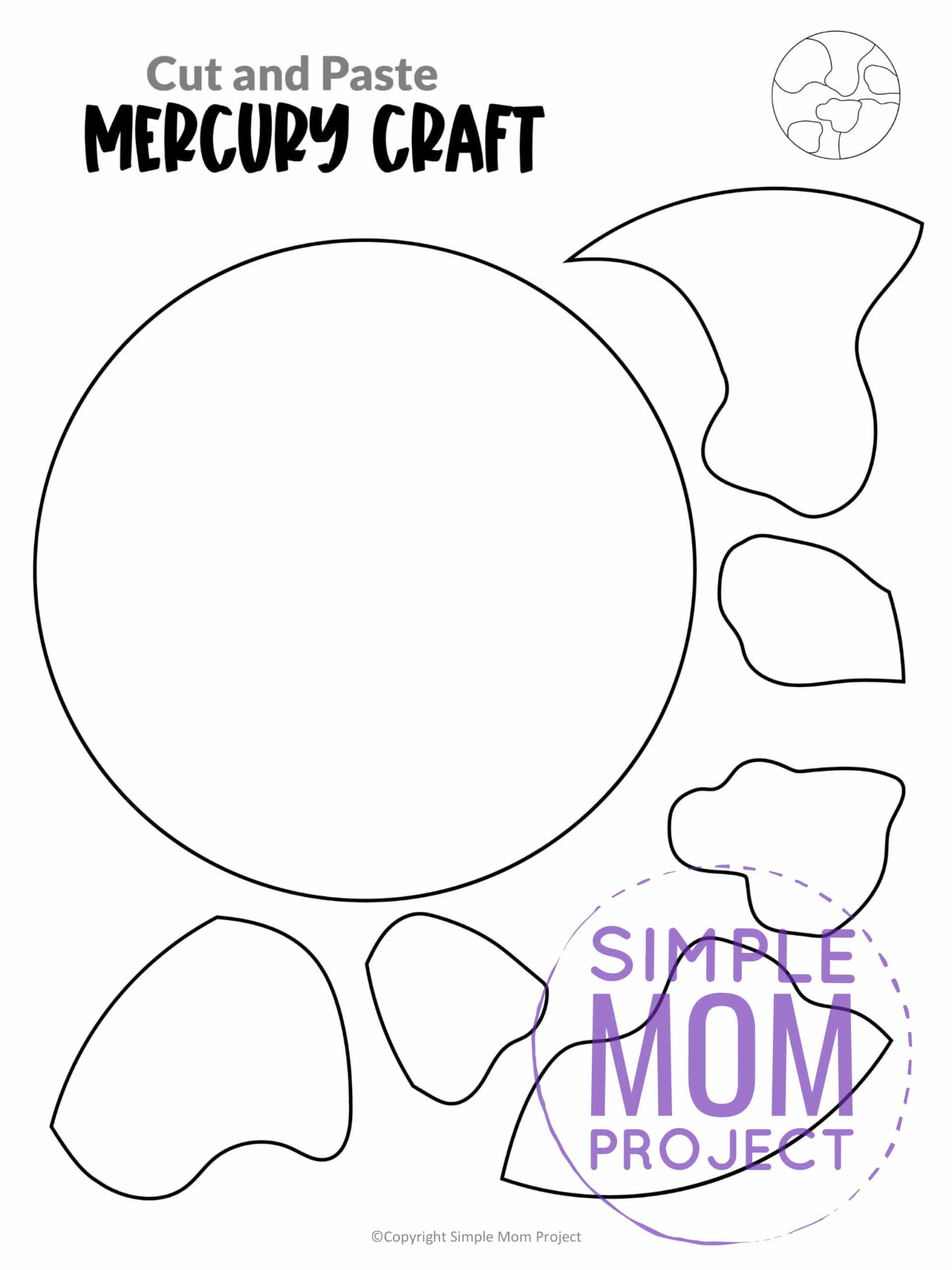 Printable Planet Mercury Craft for Preschoolers, Toddlers and Kindergartners 14