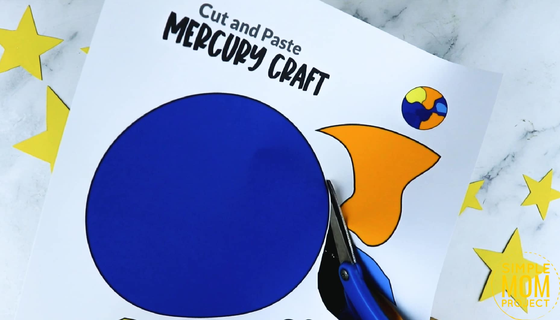 Printable Planet Mercury Craft for Preschoolers, Toddlers and Kindergartners 14
