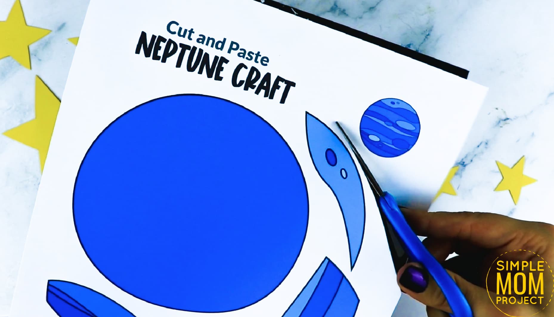 Printable Planet Neptune Craft for Preschoolers, Toddlers and Kindergartners