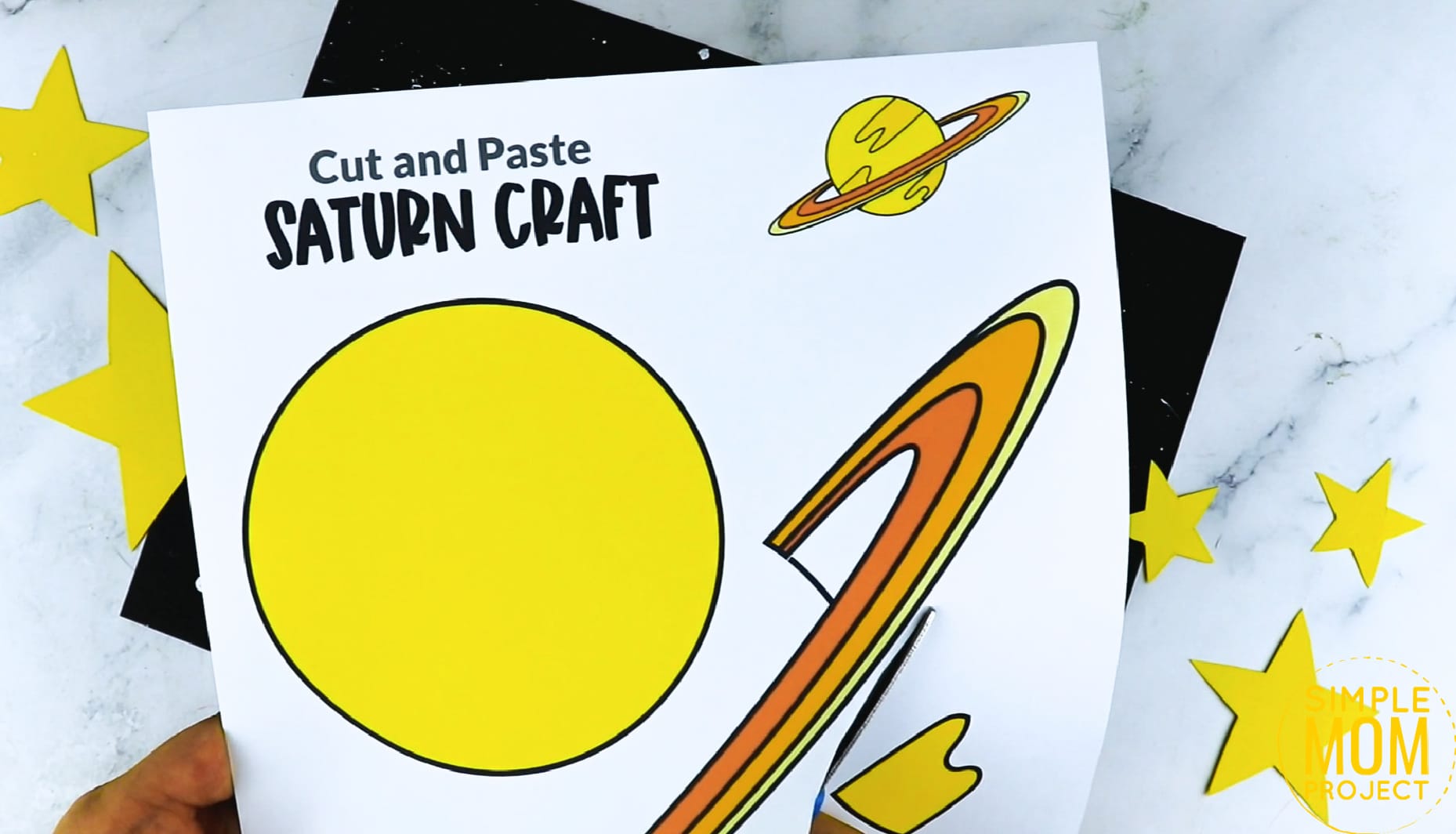 Printable Planet Saturn Craft for Preschoolers, Toddlers and Kindergartners