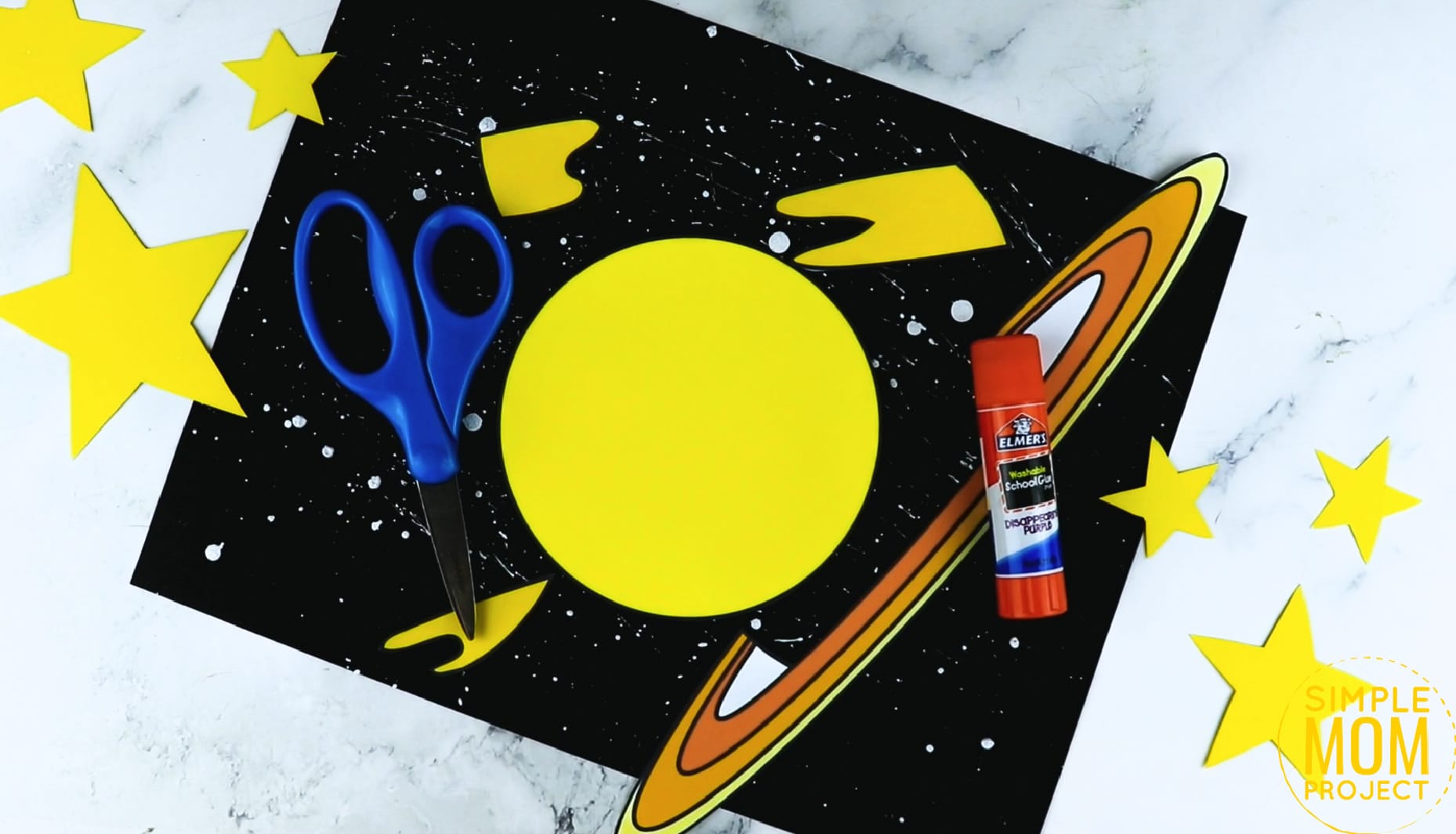Printable Planet Saturn Craft for Preschoolers, Toddlers and Kindergartners
