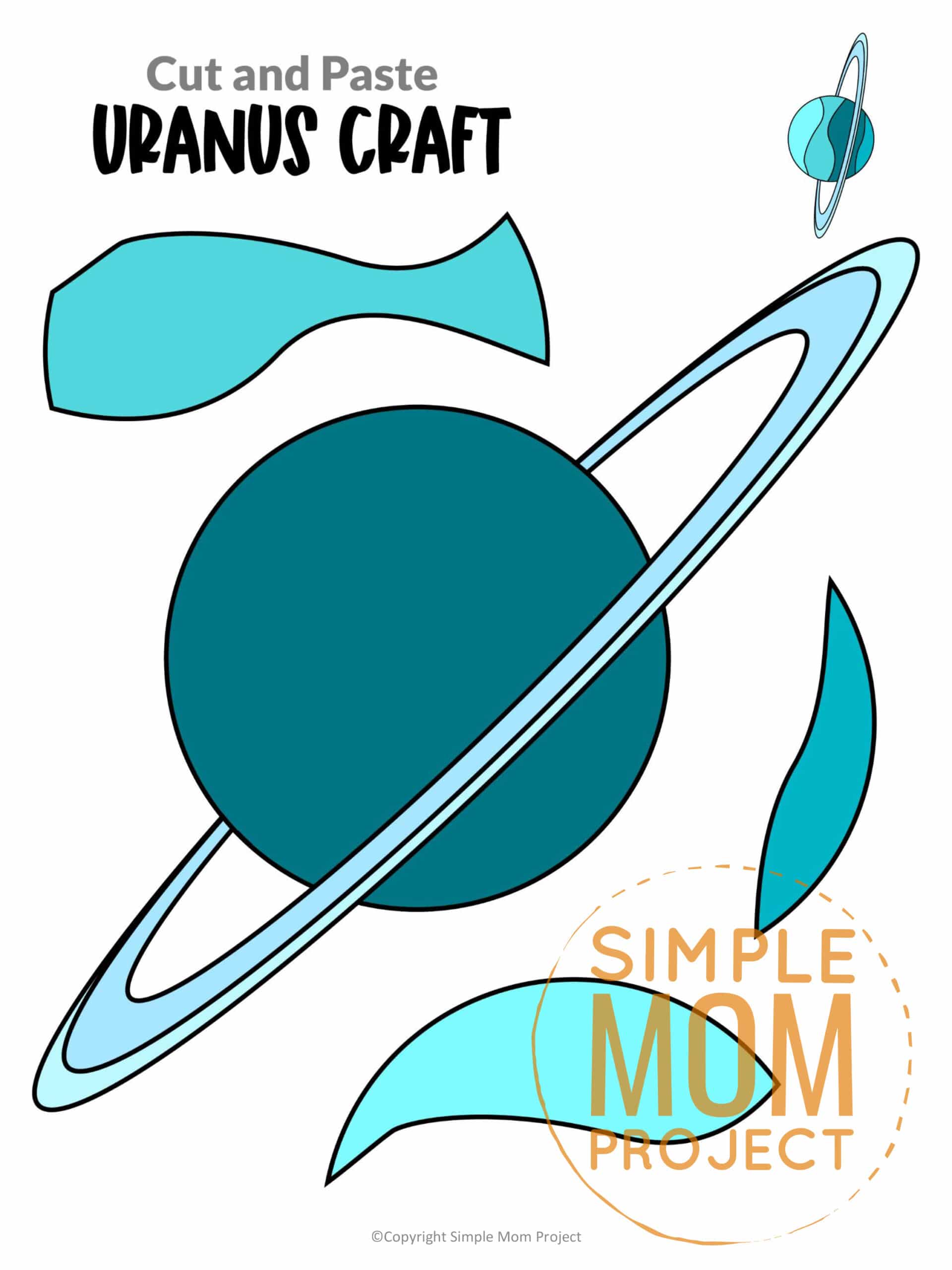 Printable Planet Uranus Craft for Preschoolers, Toddlers and Kindergartners