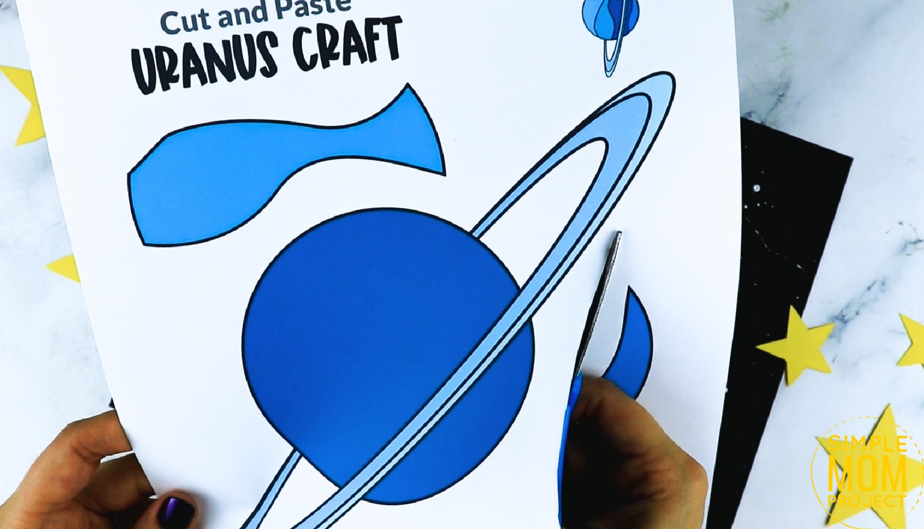 Printable Planet Uranus Craft for Preschoolers, Toddlers and Kindergartners