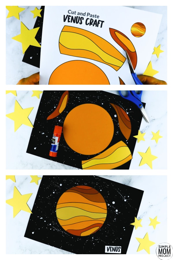 Printable Planet Venus Craft for Preschoolers, Toddlers and Kindergartners