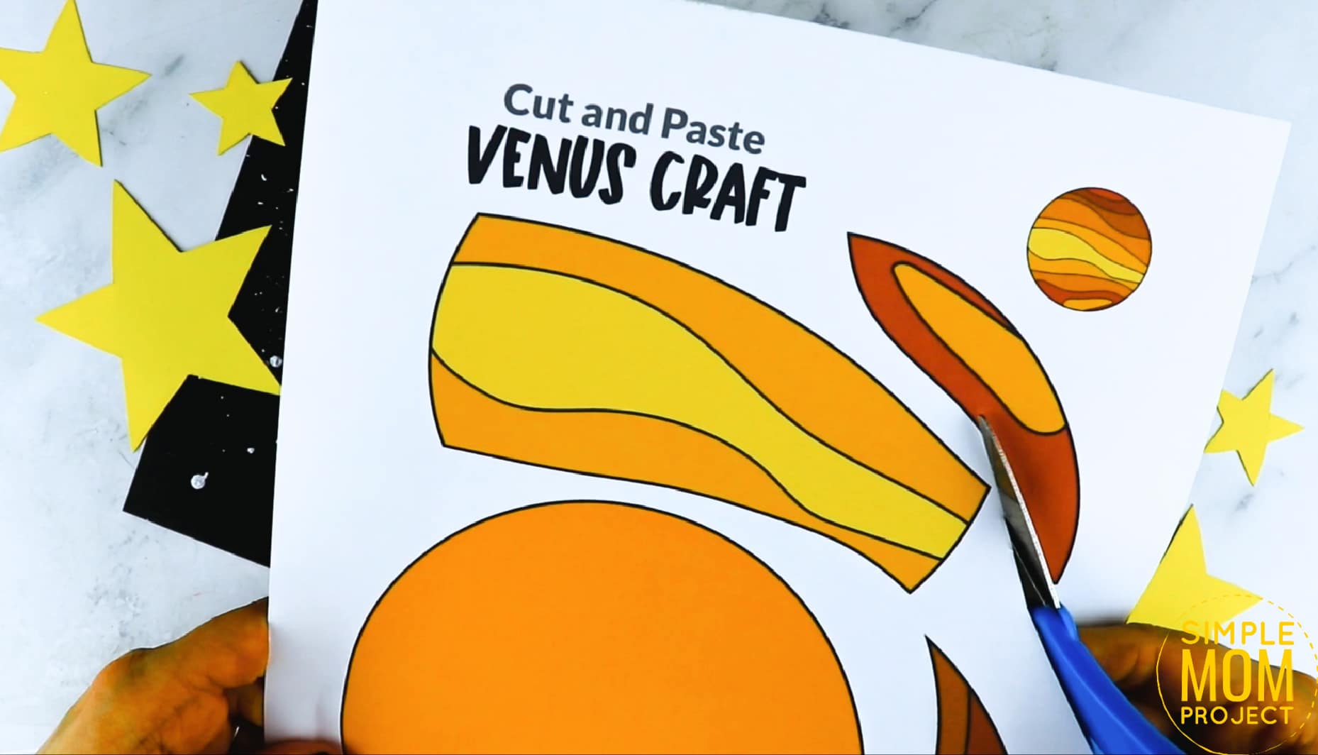 Printable Planet Venus Craft for Preschoolers, Toddlers and Kindergartners
