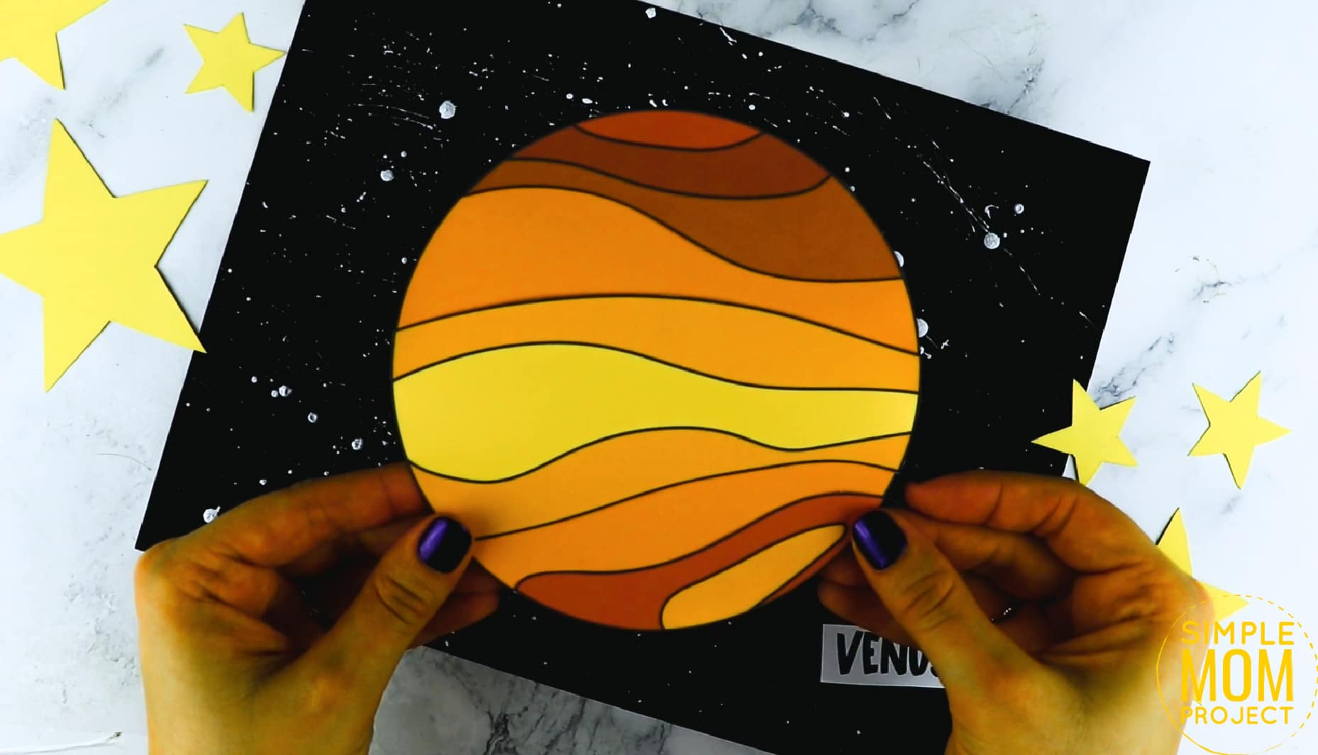 Printable Planet Venus Craft for Preschoolers, Toddlers and Kindergartners