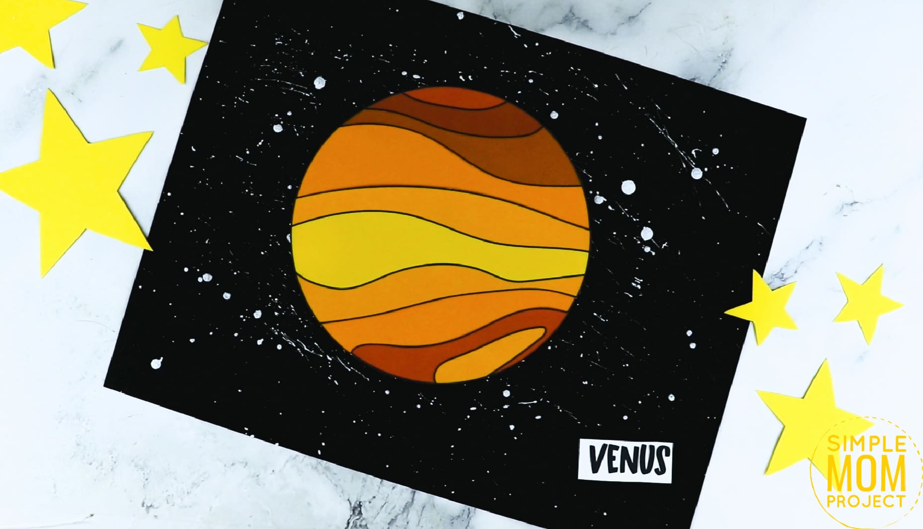 Printable Planet Venus Craft for Preschoolers, Toddlers and Kindergartners