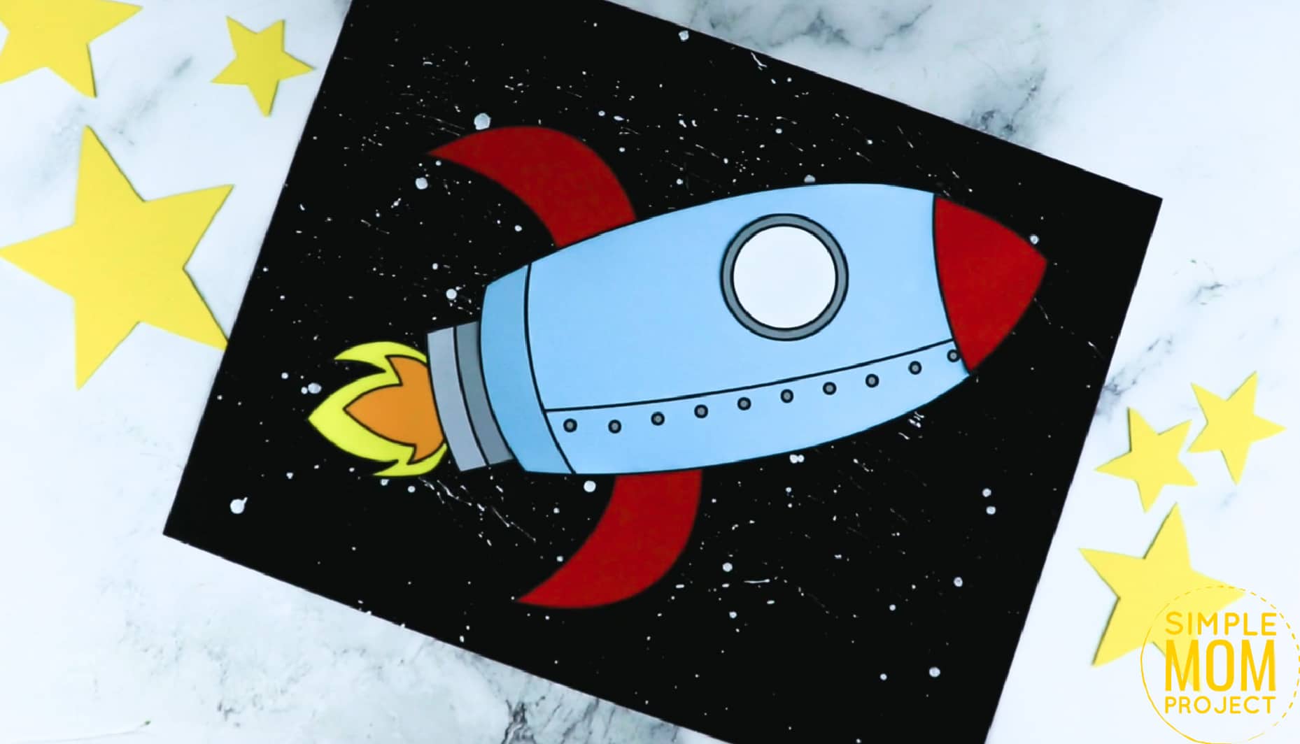 Printable Spaceship Rocketship Craft for Preschoolers, Toddlers and Kindergartners