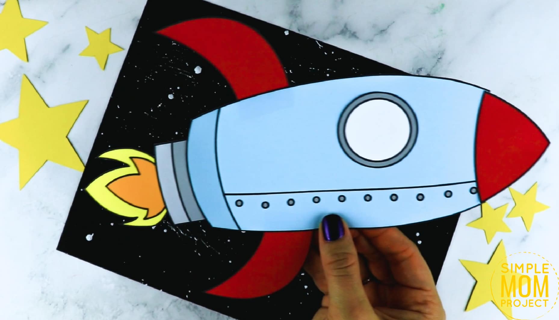 Printable Spaceship Rocketship Craft for Preschoolers, Toddlers and Kindergartners