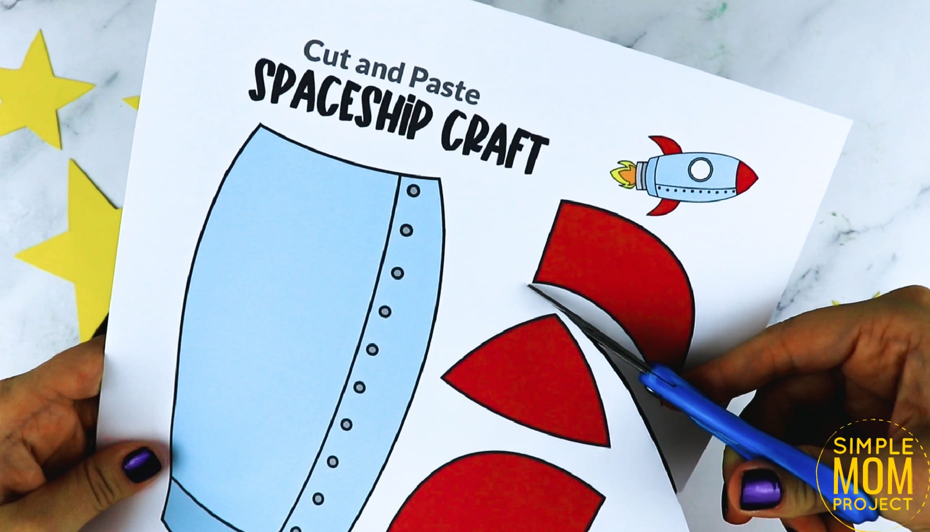 Printable Spaceship Rocketship Craft for Preschoolers, Toddlers and Kindergartners