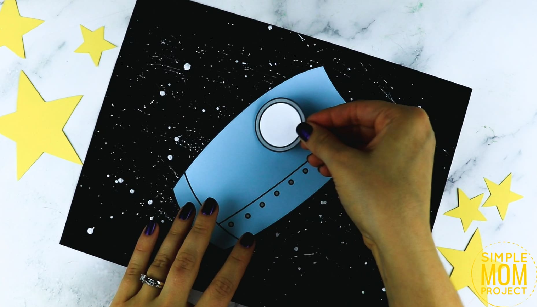 Printable Spaceship Rocketship Craft for Preschoolers, Toddlers and Kindergartners