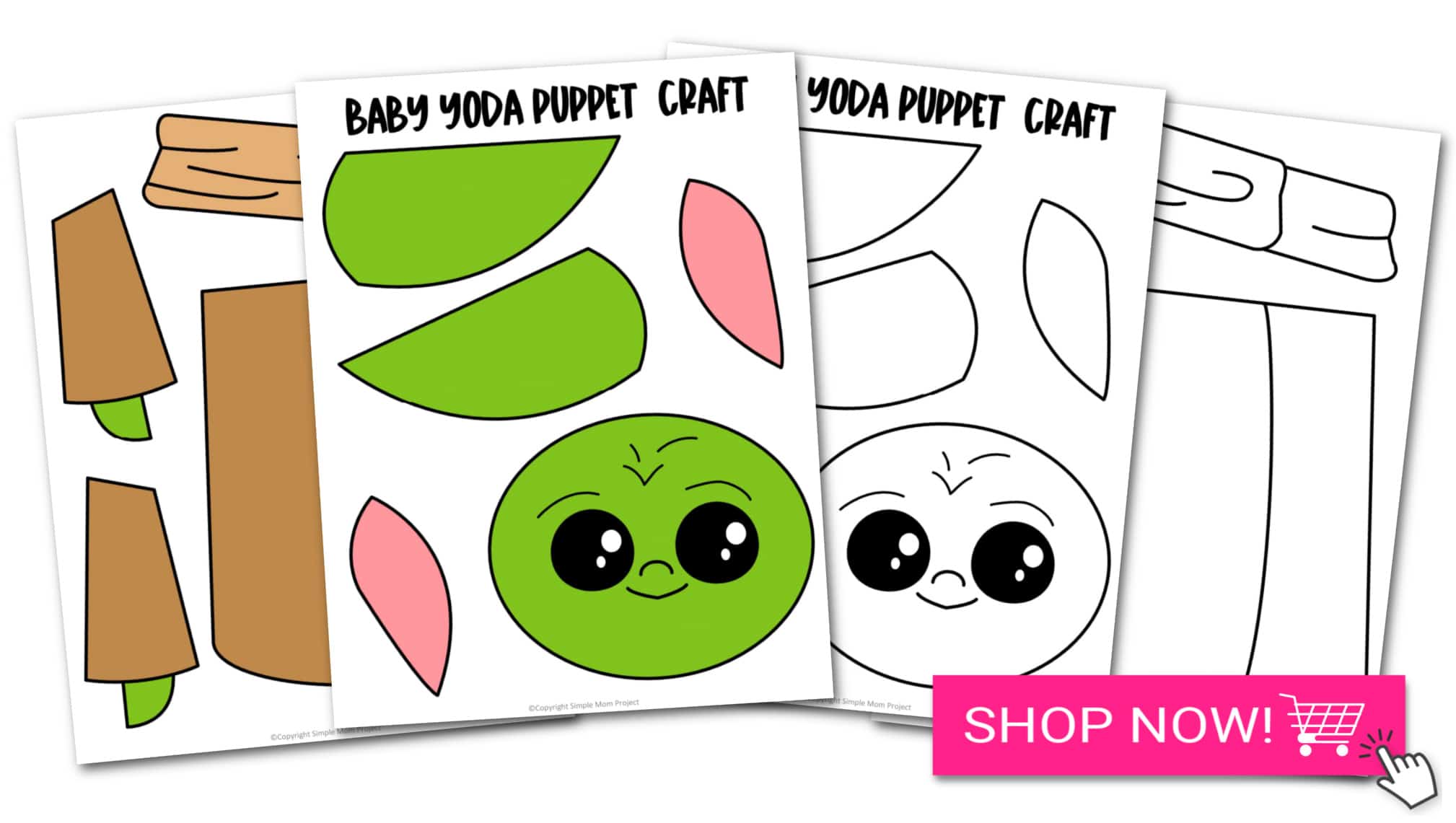 Printable Baby Yoda Paper Bag Star Wars Craft for Kids Preschoolers toddlers 10