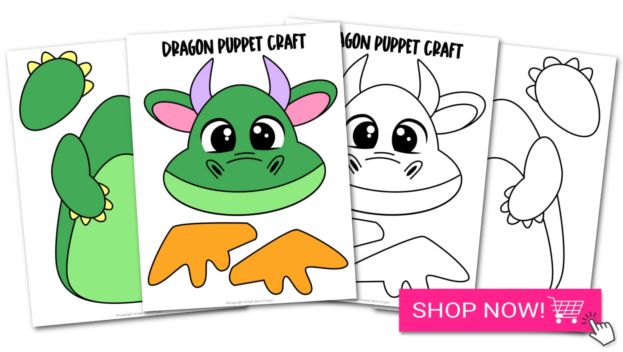 Printable Dragon Paper Bag Craft for Kids Preschoolers toddlers kindergarten 14