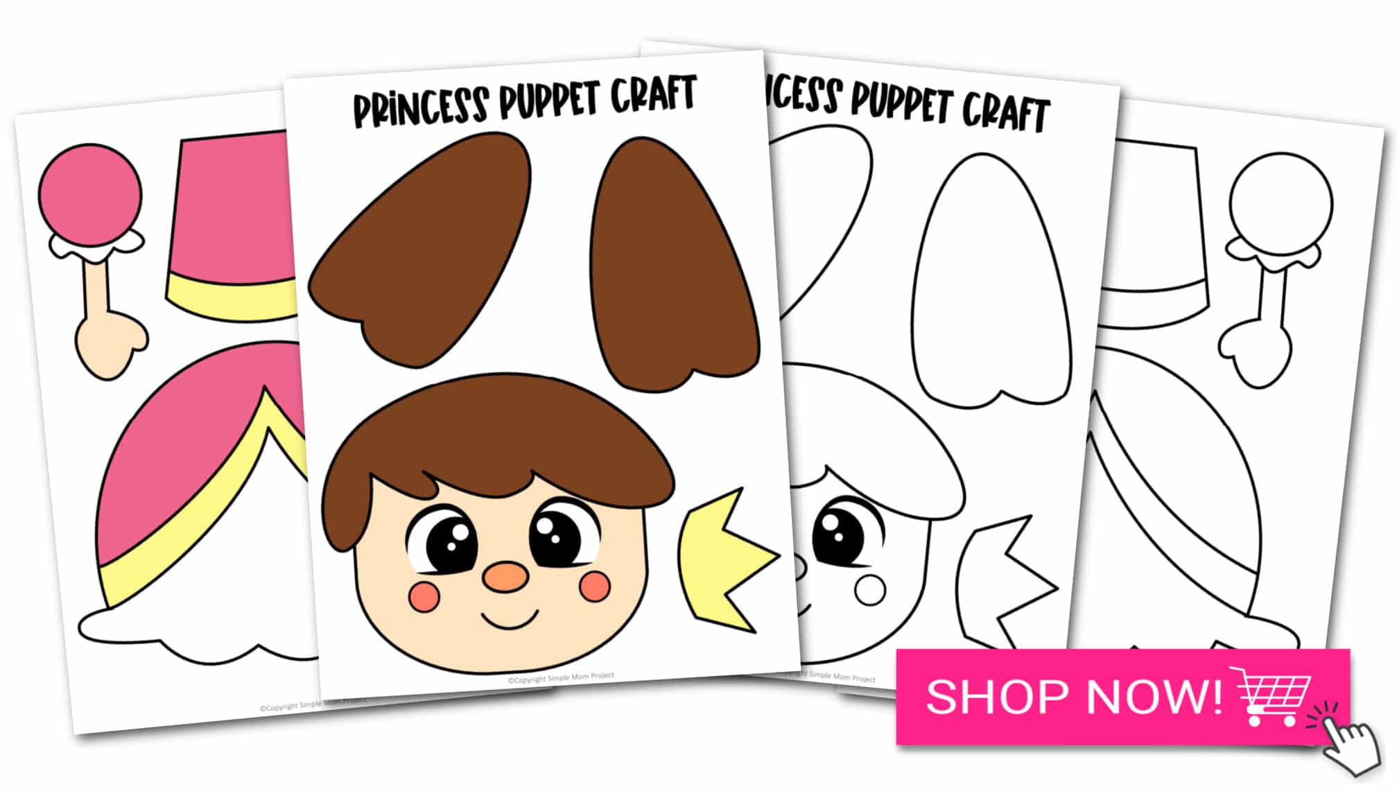 Printable Princess Paper Bag Craft for Kids Preschoolers toddlers kindergarten
