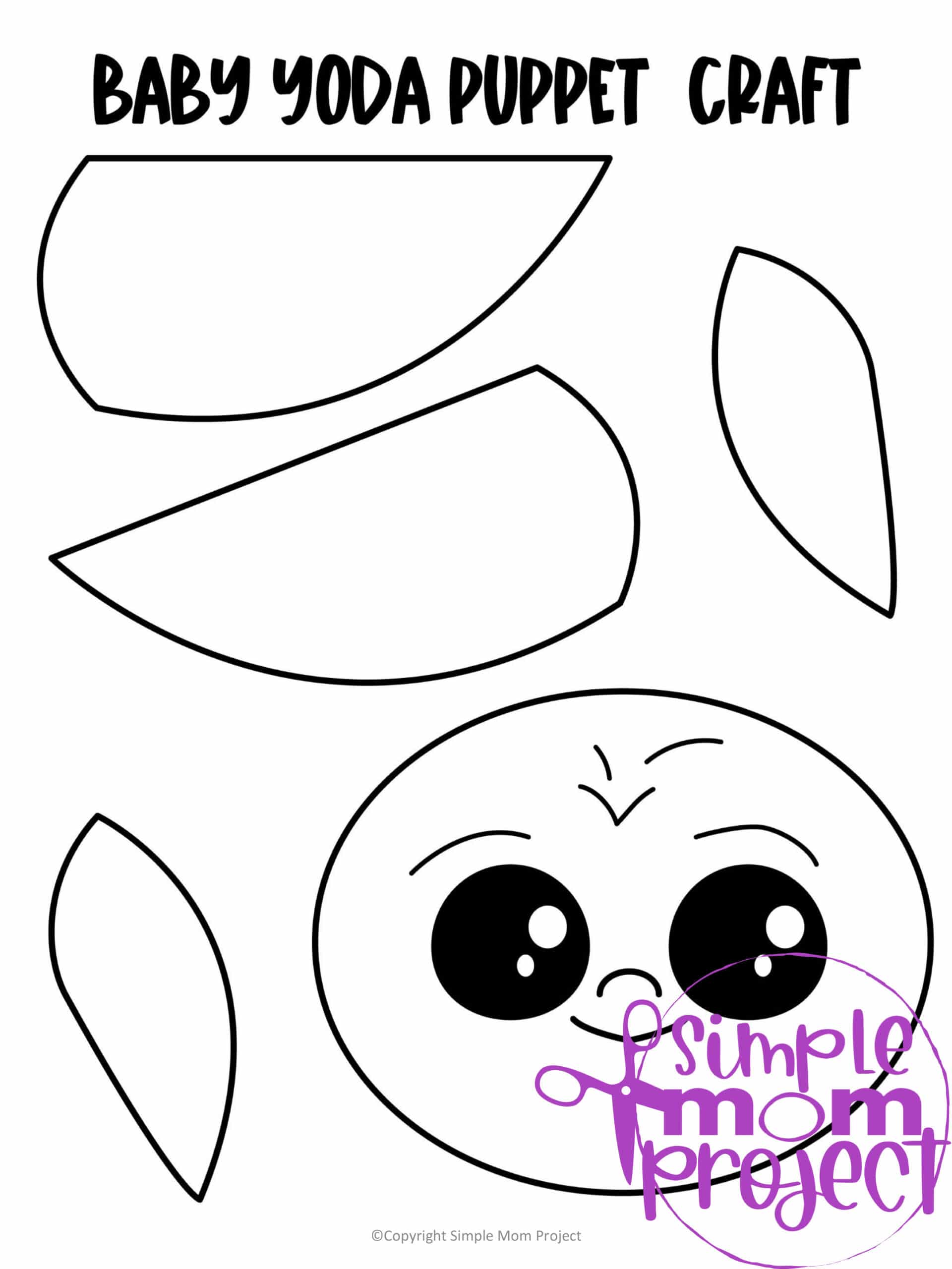 Printable Baby Yoda Paper Bag Star Wars Craft for Kids Preschoolers toddlers