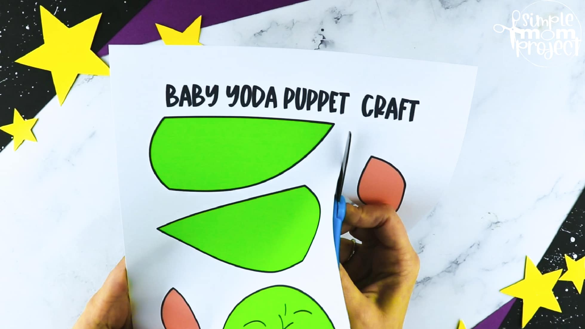Printable Baby Yoda Paper Bag Star Wars Craft for Kids Preschoolers toddlers