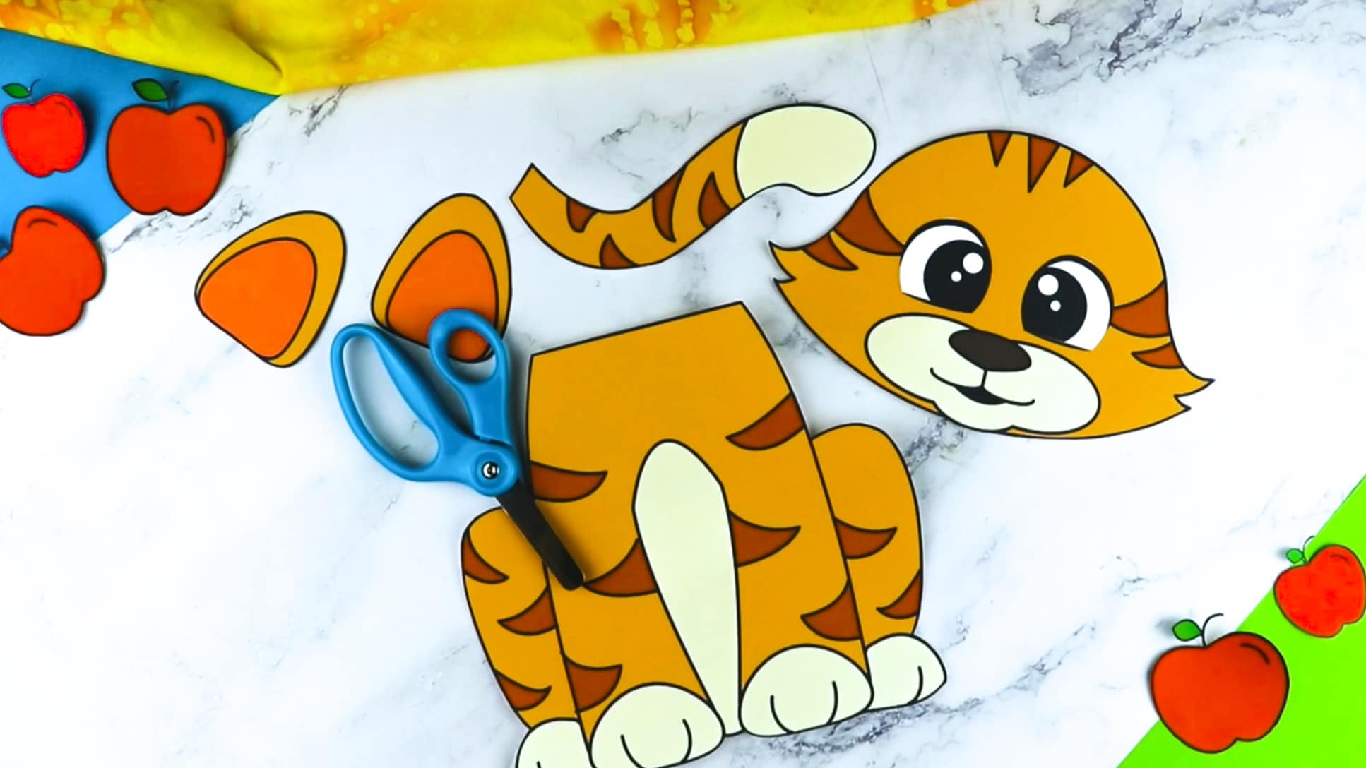 Printable Cat Paper Bag Puppet Craft for Kids Preschoolers Toddlers and Kindergartners