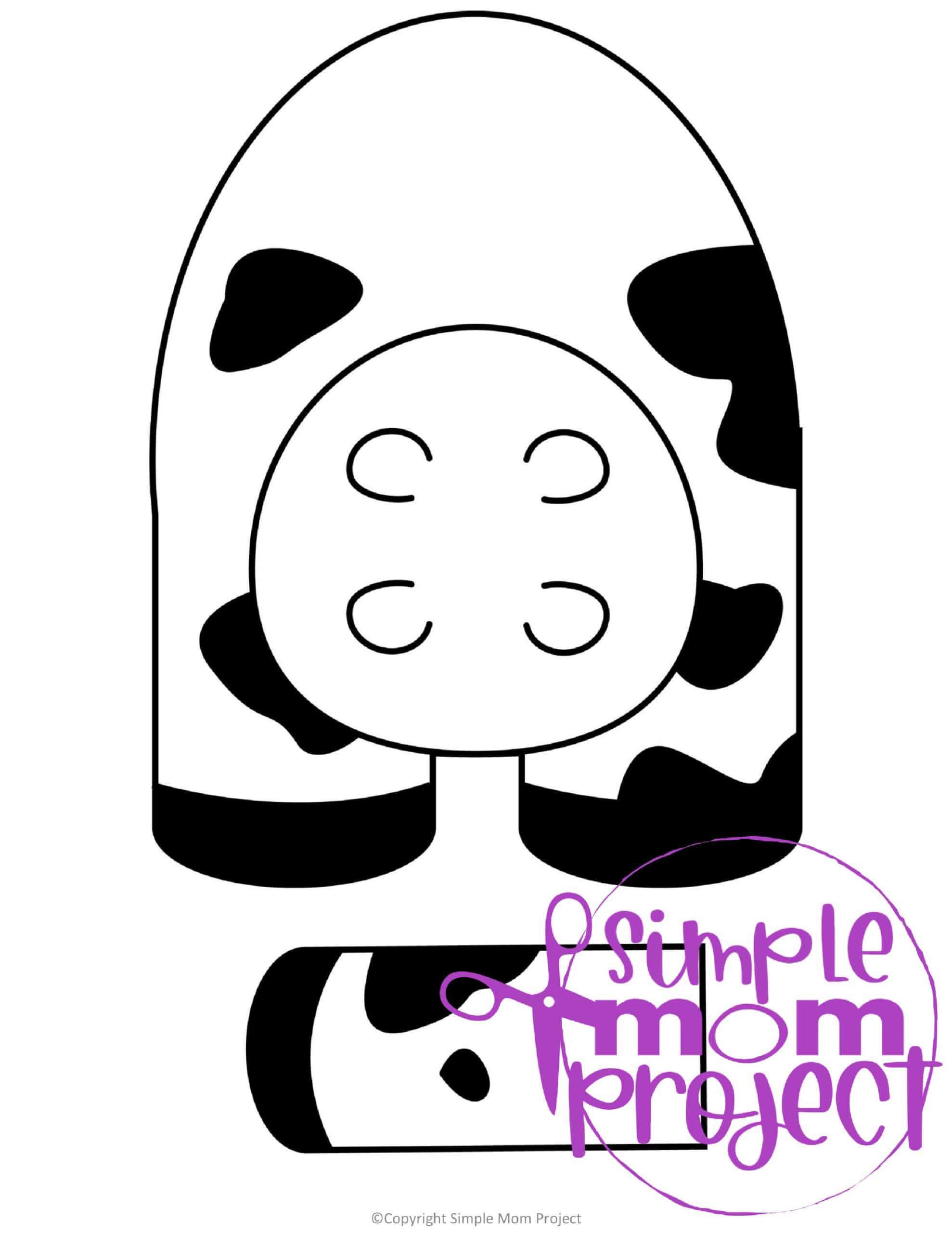 Printable Cow Paper Bag Puppet Craft for Kids Preschoolers Toddlers and Kindergartners