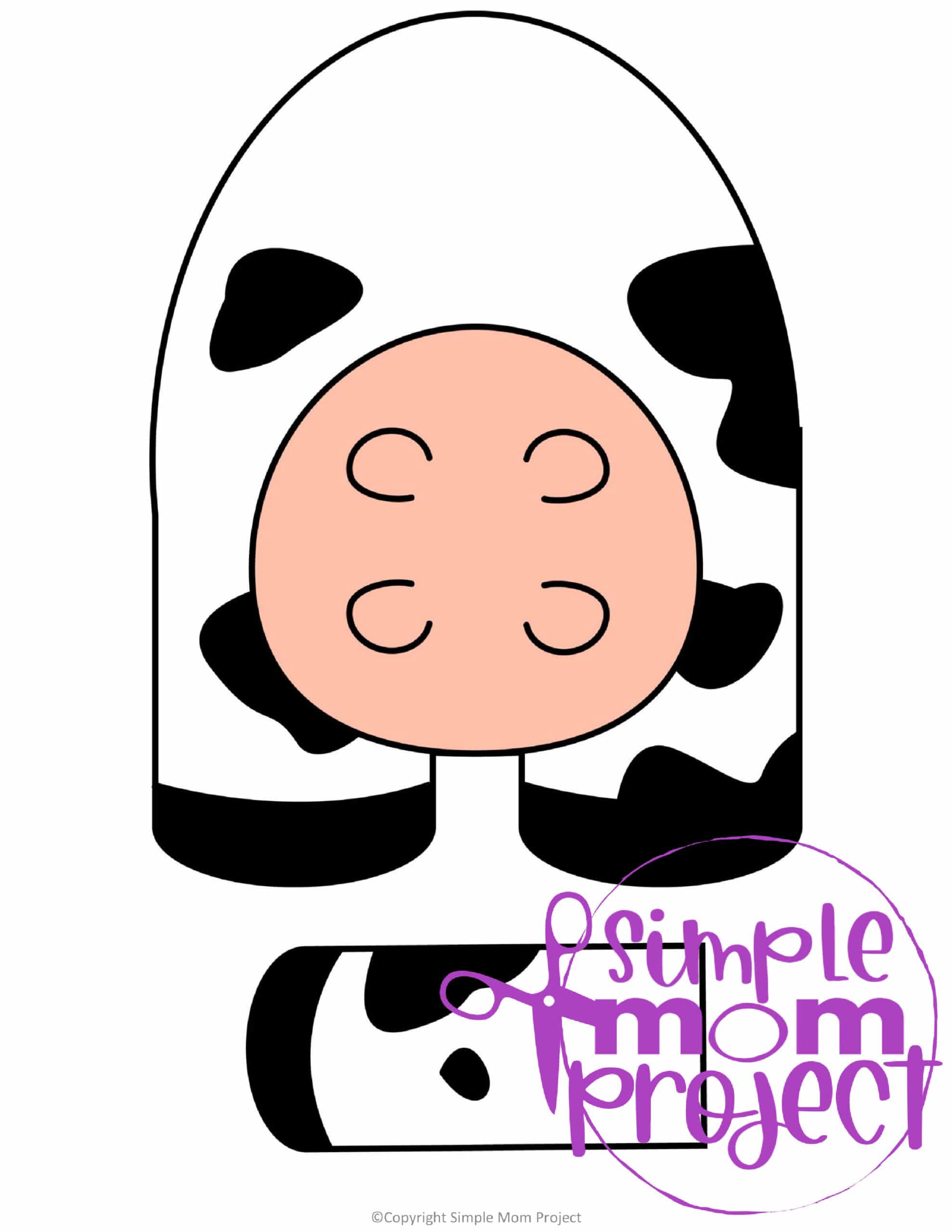 Printable Cow Paper Bag Puppet Craft for Kids Preschoolers Toddlers and Kindergartners