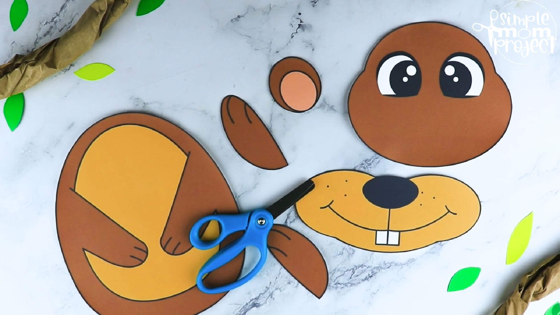 Printable Groundhog Paper Bag Craft for Kids Preschoolers toddlers kindergarten