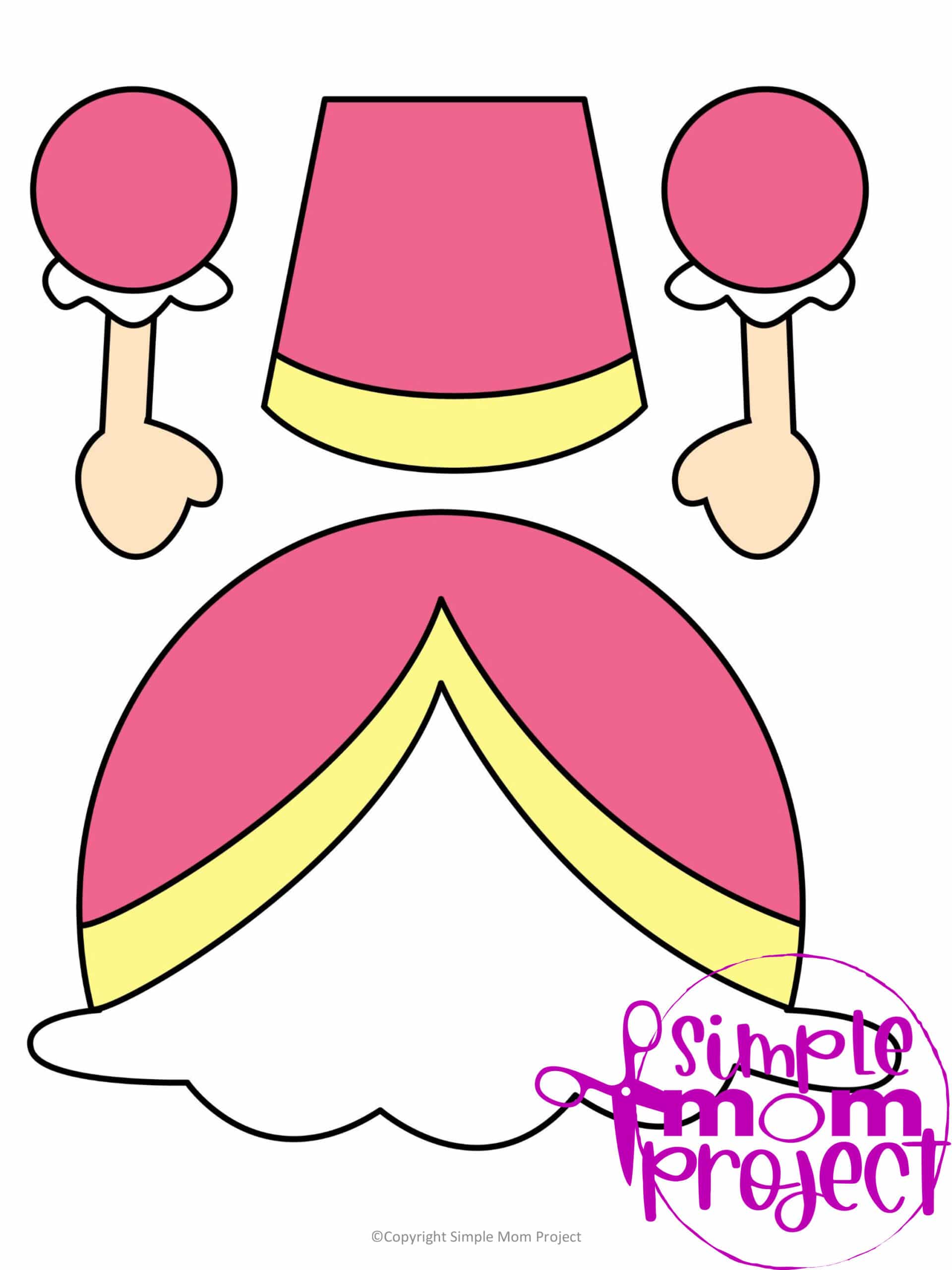 Printable Princess Paper Bag Craft for Kids Preschoolers toddlers kindergarten