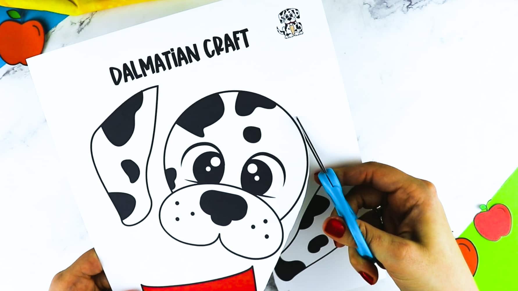 Printable Puppy Dog Dalmatian Paper Bag Puppet Craft for Kids Preschoolers Toddlers and Kindergartners