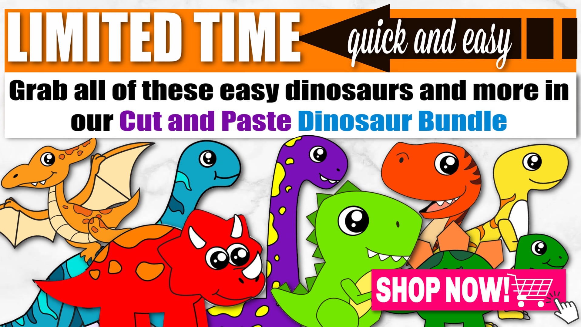 Printable Dinosaur cut and Paste crafts for preschoolers, toddlers, kindergartners SALES