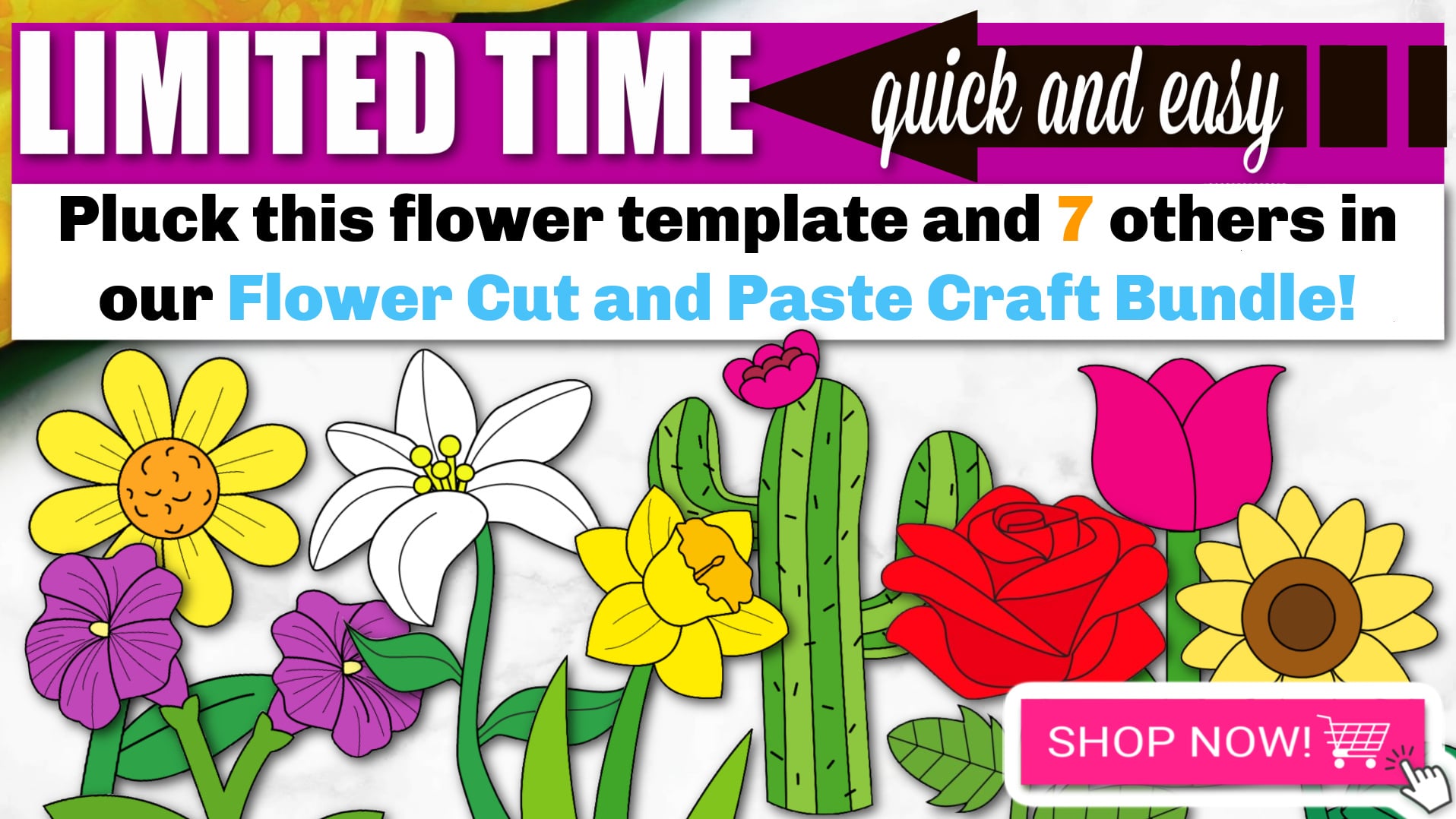 Printable Flower Craft Templates for flower Crafts for Kids Preschoolers and toddlers 6