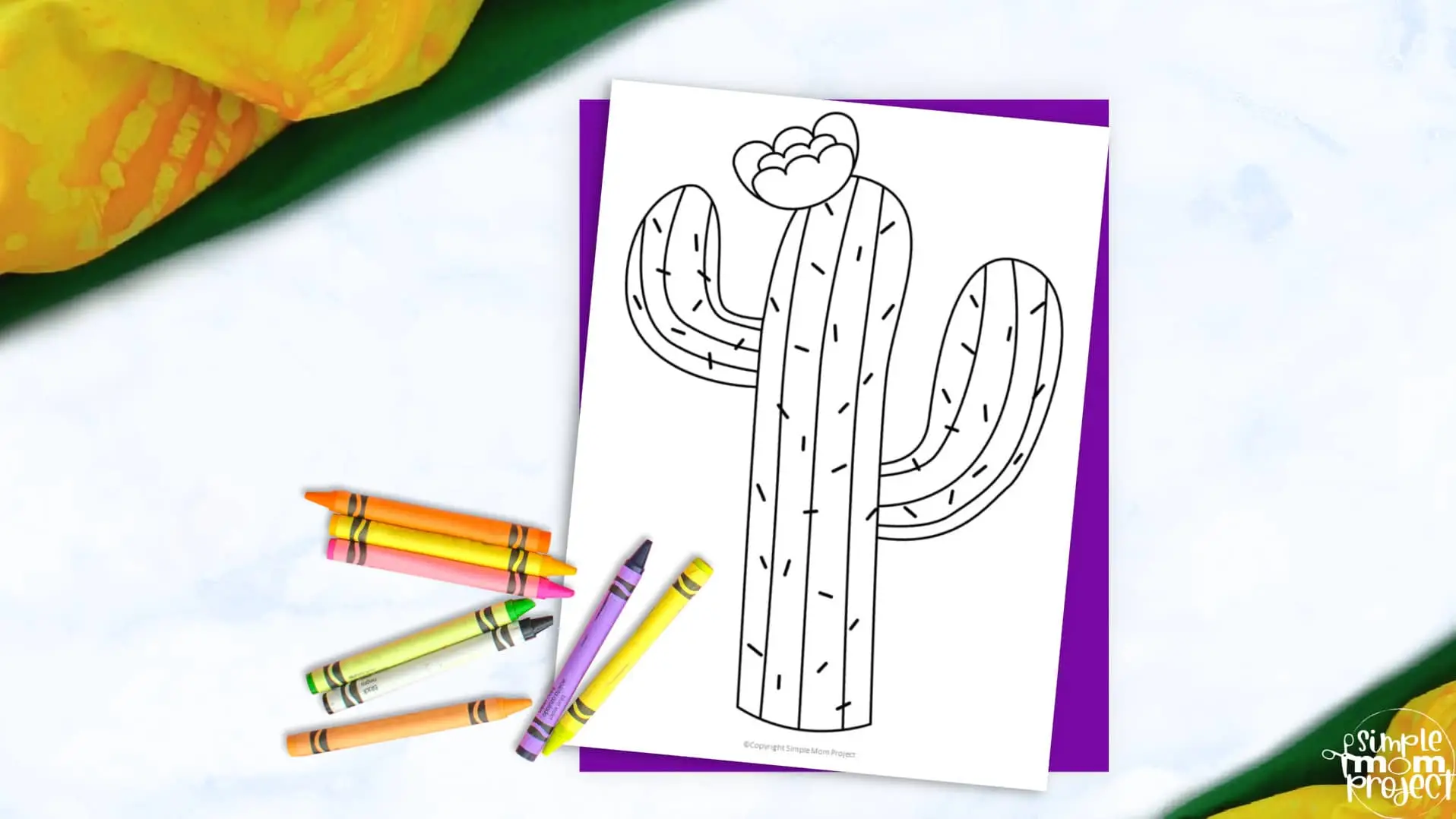 Free Printable Cactus Flower Template for Kids, Preschooler, Kindergartner