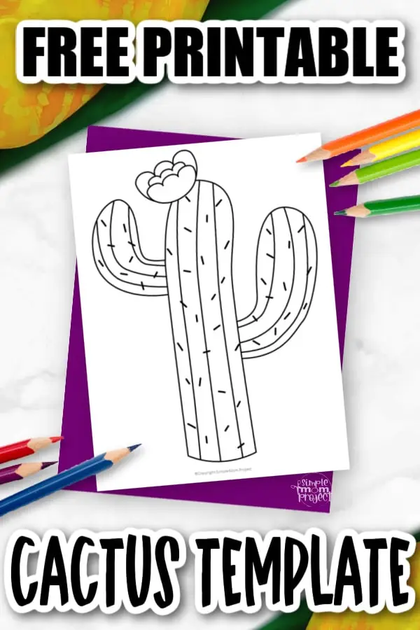 Free Printable Cactus Flower Template for Kids, Preschooler, Kindergartner 3