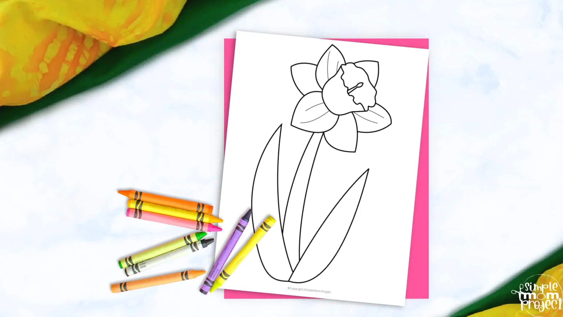 Free Printable Daffodil Flower Template for Kids, Preschooler, Kindergartner 2