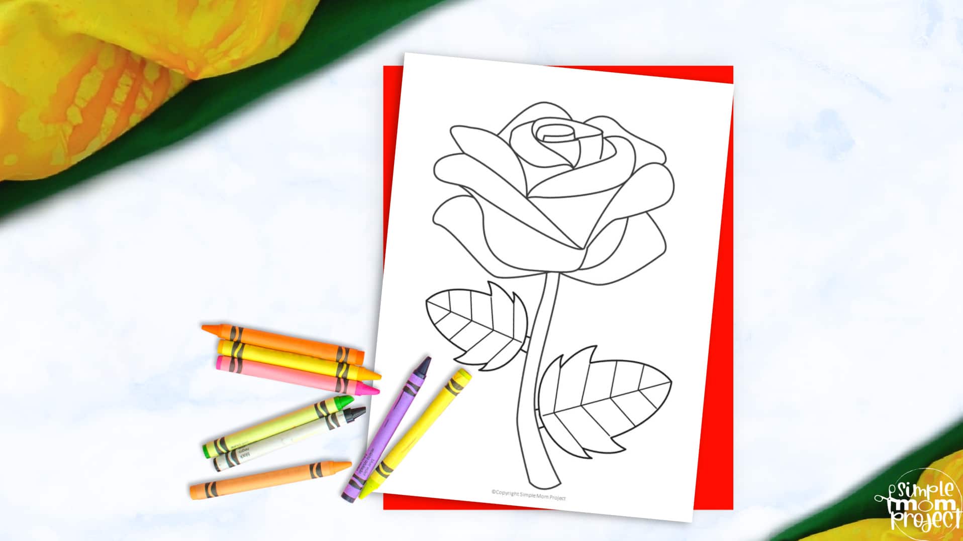 Free Printable Rose Flower Template for Kids, Preschooler, Kindergartner 2