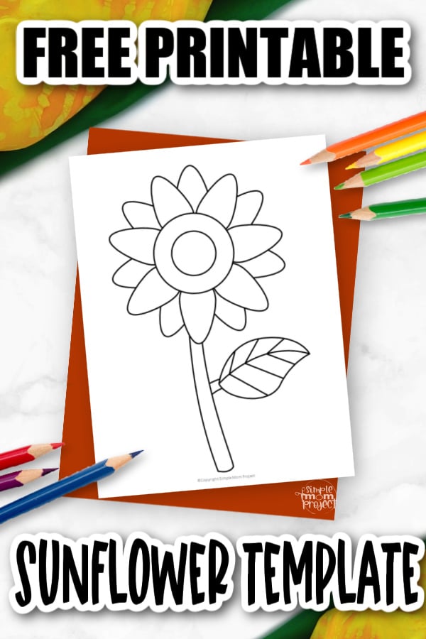 Free Printable Sunflower Flower Template for Kids, Preschooler, Kindergartner 3