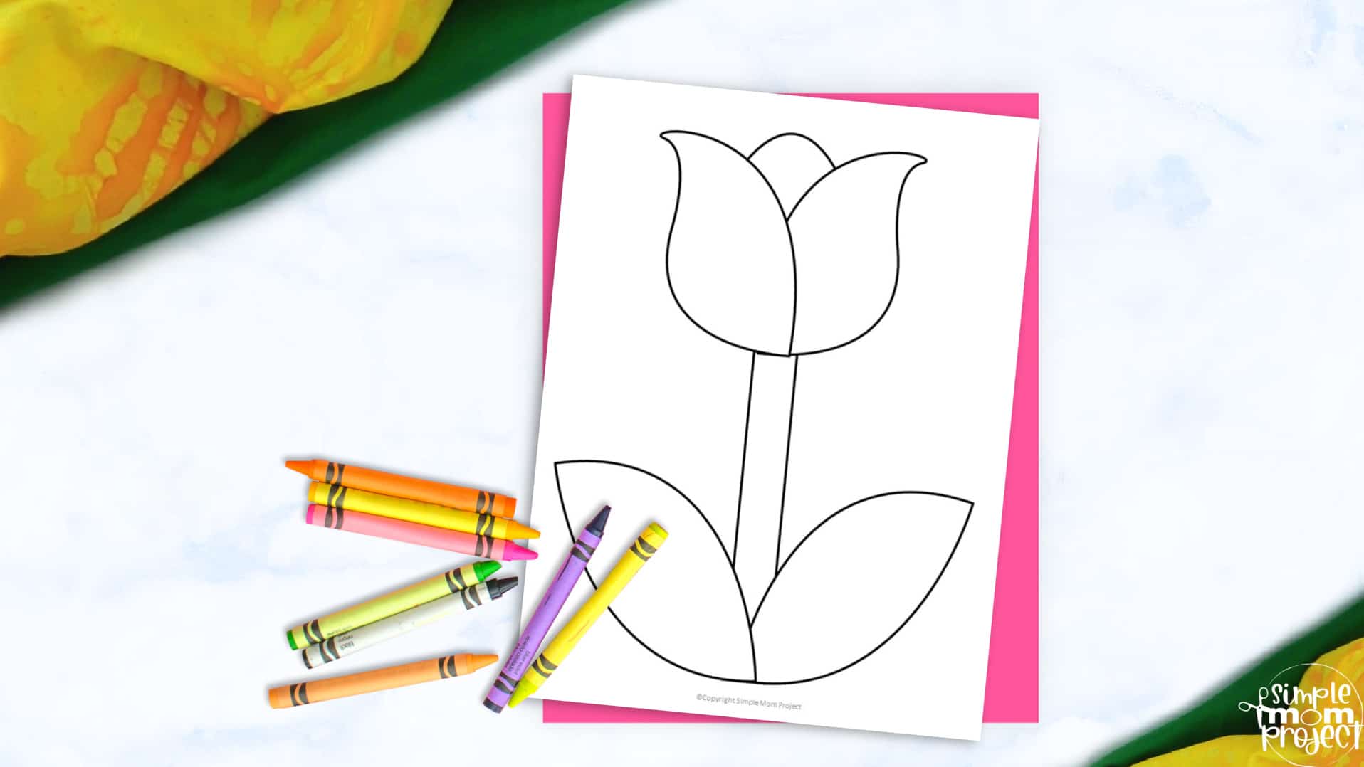 Free Printable Tulip Flower Template for Kids, Preschooler, Kindergartner 2