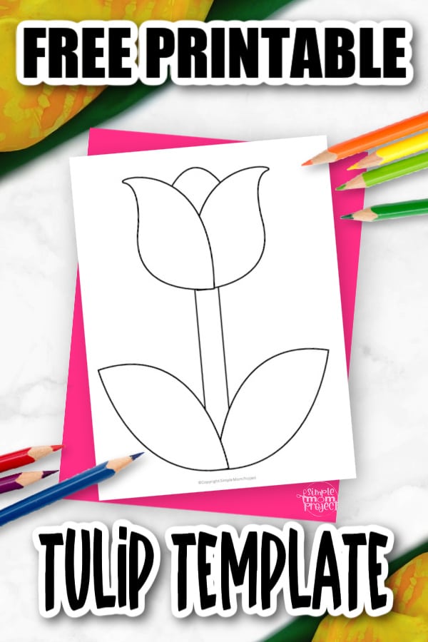 Free Printable Tulip Flower Template for Kids, Preschooler, Kindergartner 3