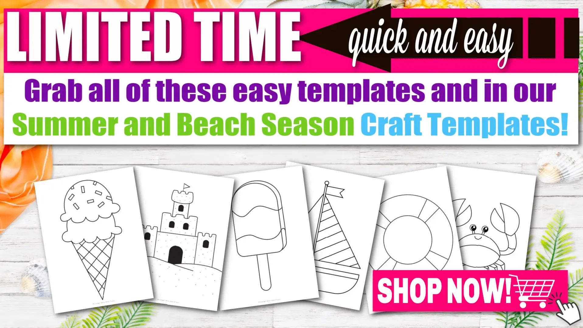Printable Beach and Summer Templates for Kids preschoolers and toddlers 9