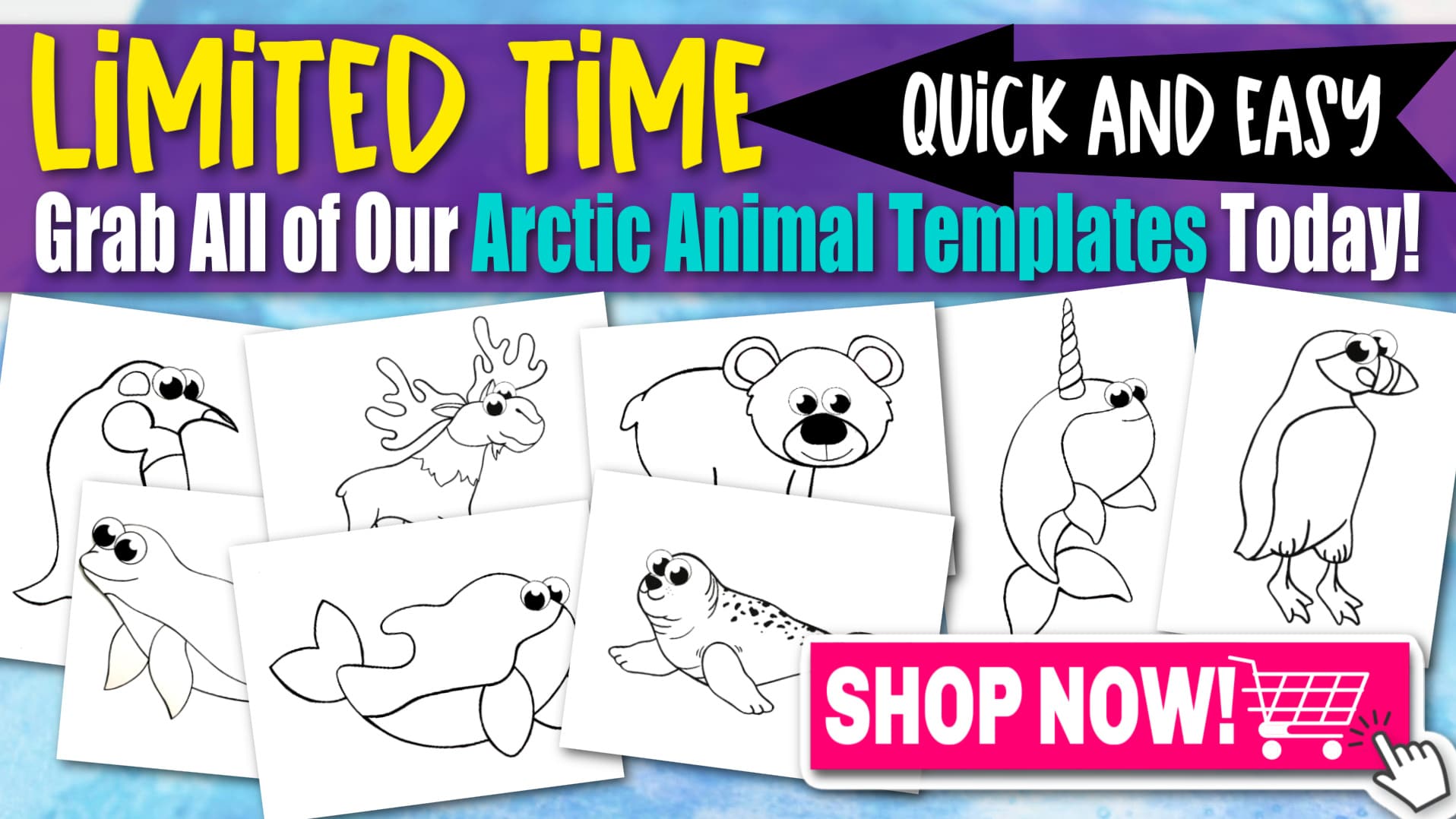 Printable Simple Arctic Animals Templates for kids preschoolers and toddlers Promo 6