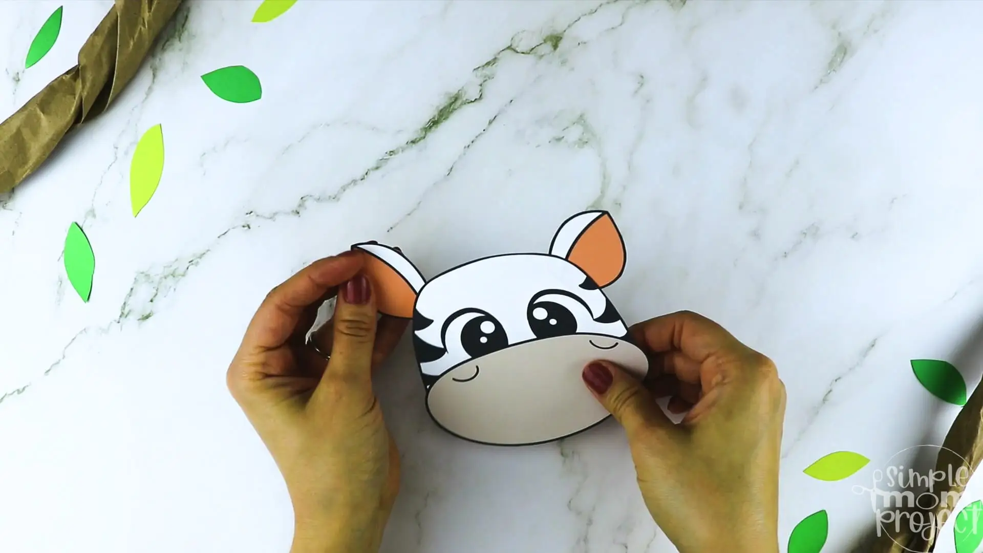 Printable Zoo Animal Zebra Paper Bag Puppet Craft for Kids, preschoolers, toddlers and kindergartners