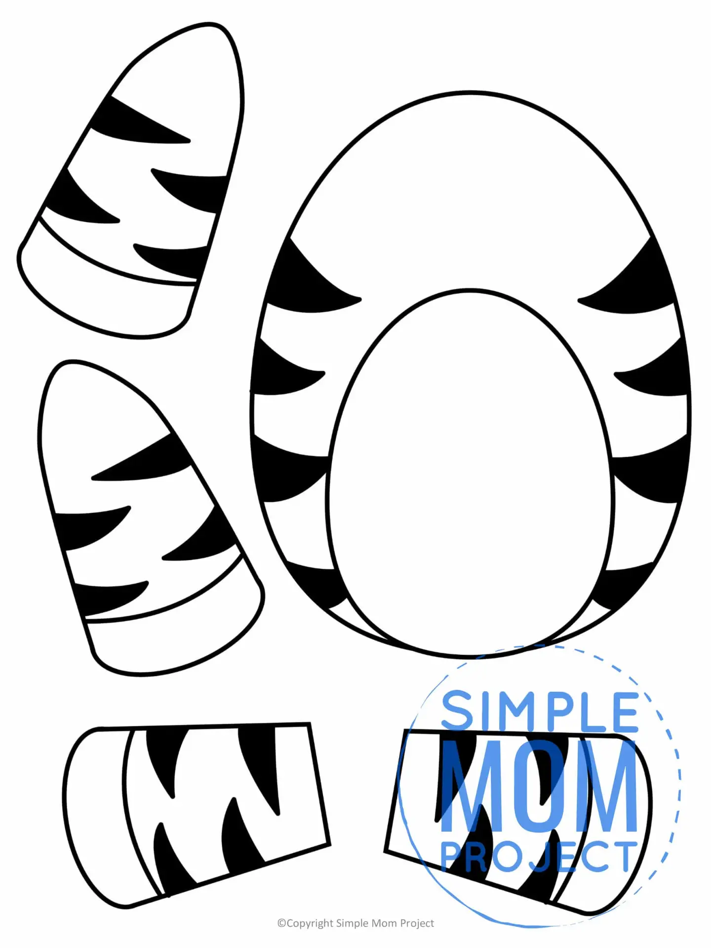 Printable Zoo Animal Zebra Paper Bag Puppet Craft for Kids, preschoolers, toddlers and kindergartners