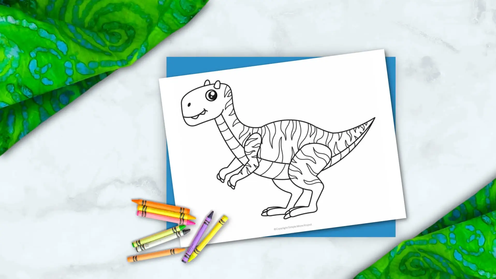 Printable Dinosaur Allosaurus Template Coloring Page for Kids, preschoolers, toddlers 2