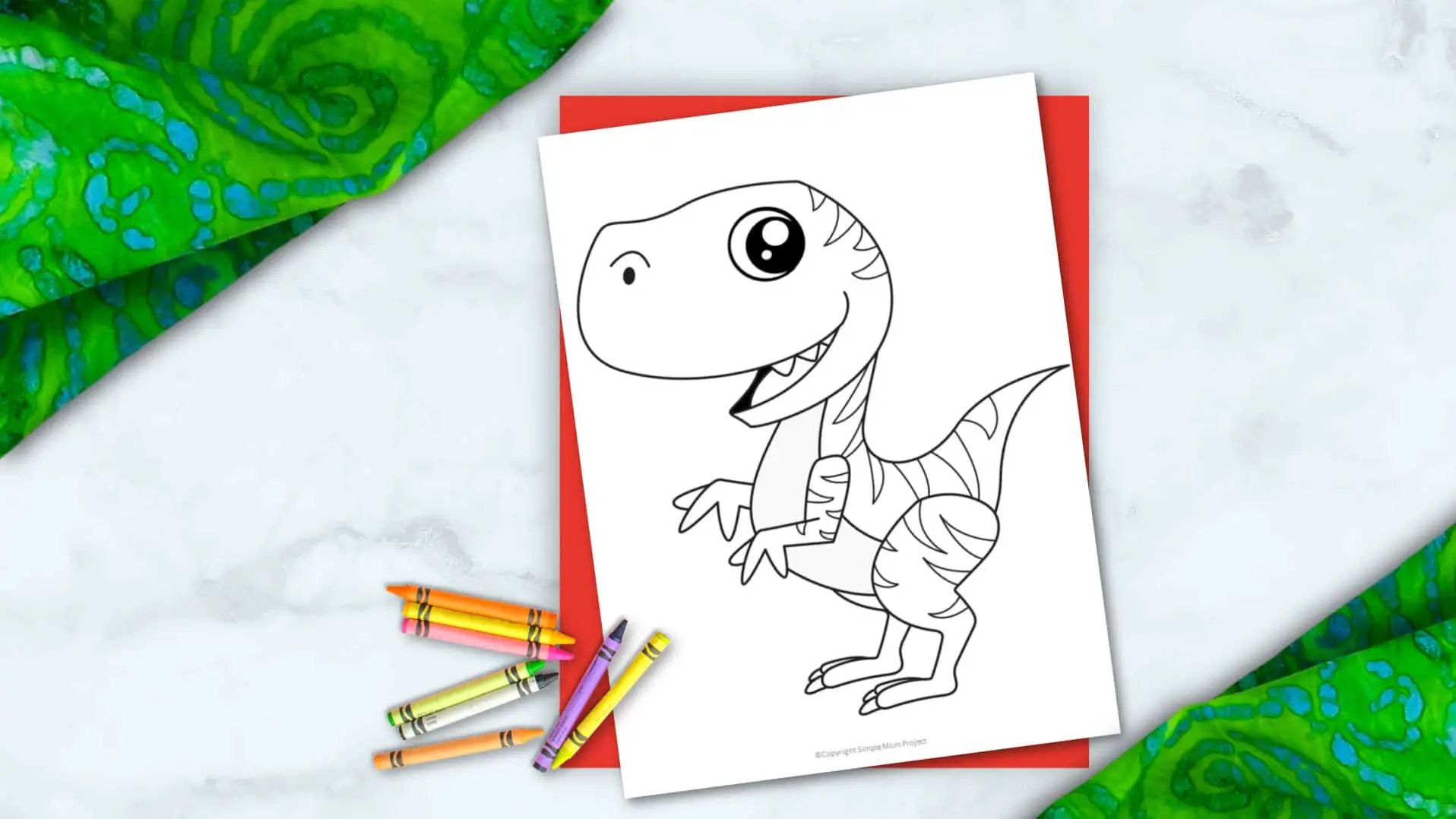 Printable Dinosaur Raptor Template Coloring Page for Kids, preschoolers, toddlers 2