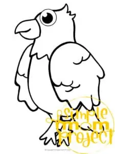 Printable Eagle Template Coloring Page for Kids Preschoolers Toddlers and Bird Crafts 1