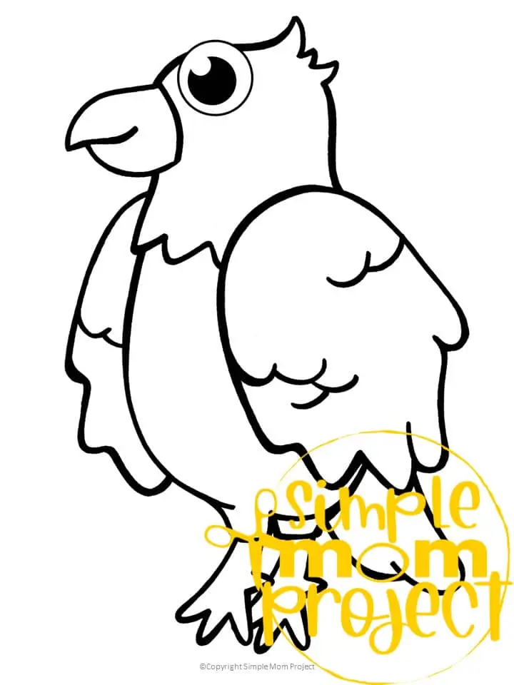 Printable Eagle Template Coloring Page for Kids Preschoolers Toddlers and Bird Crafts 1