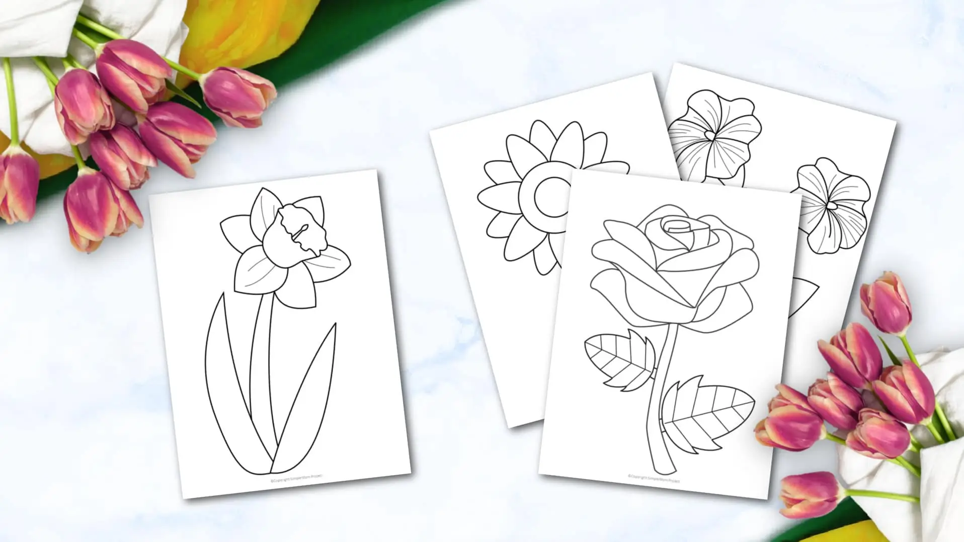 Printable Flower Templates for Preschooler, kindergarten, toddler spring crafts