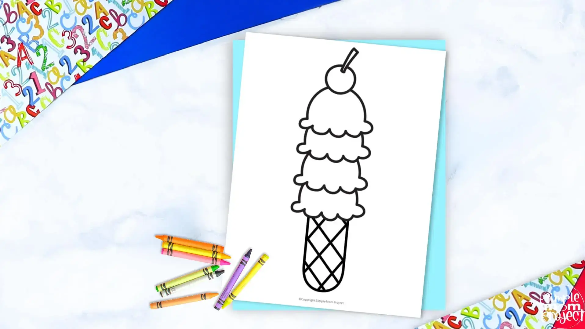 Printable Letter I is for Ice Cream Coloring Page Letter I template for preschools, toddlers, kindergarten kids