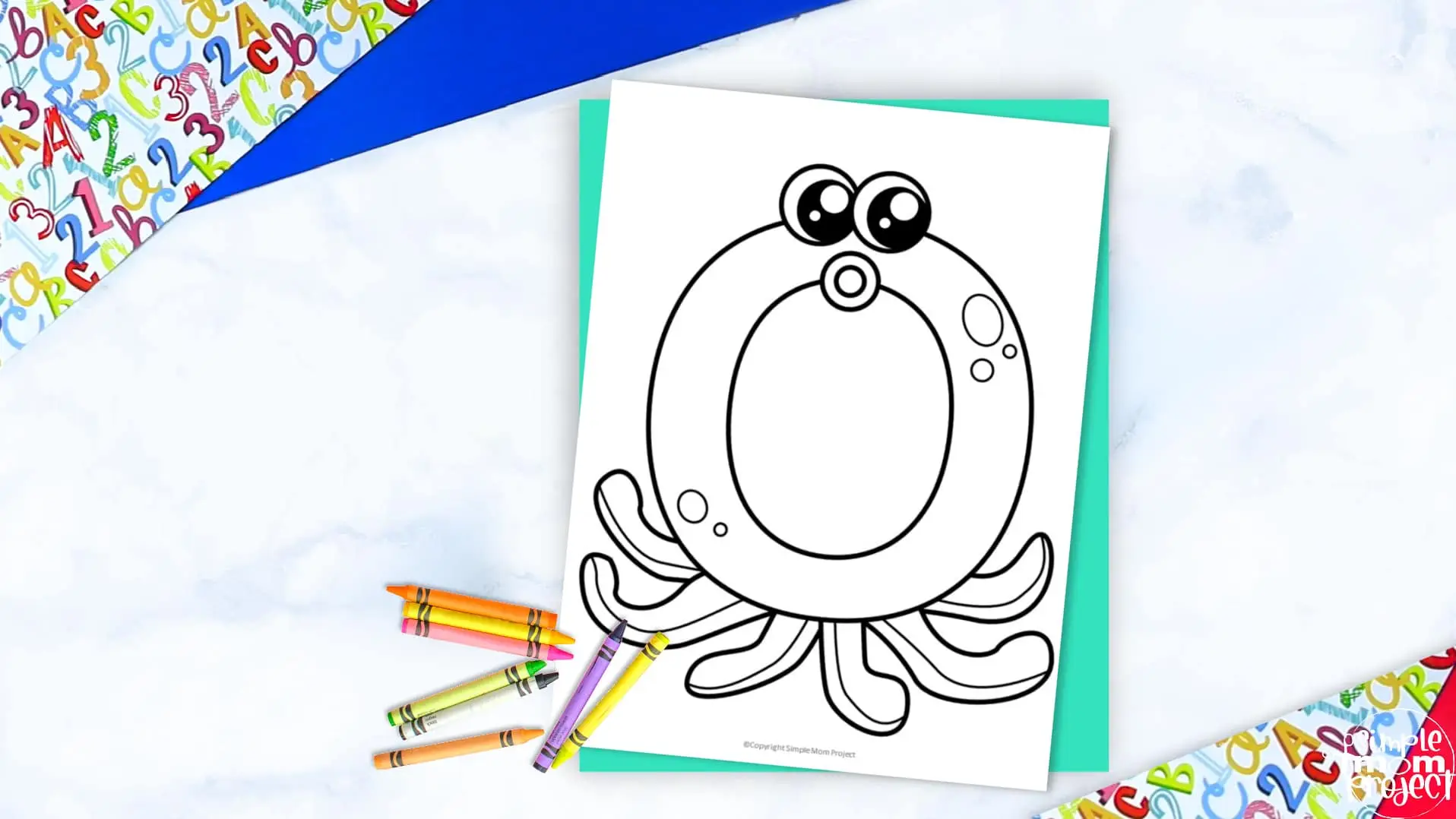 Printable Letter O is for Octopus Coloring Page Letter O template for preschool, toddlers, kindergarten kids 1